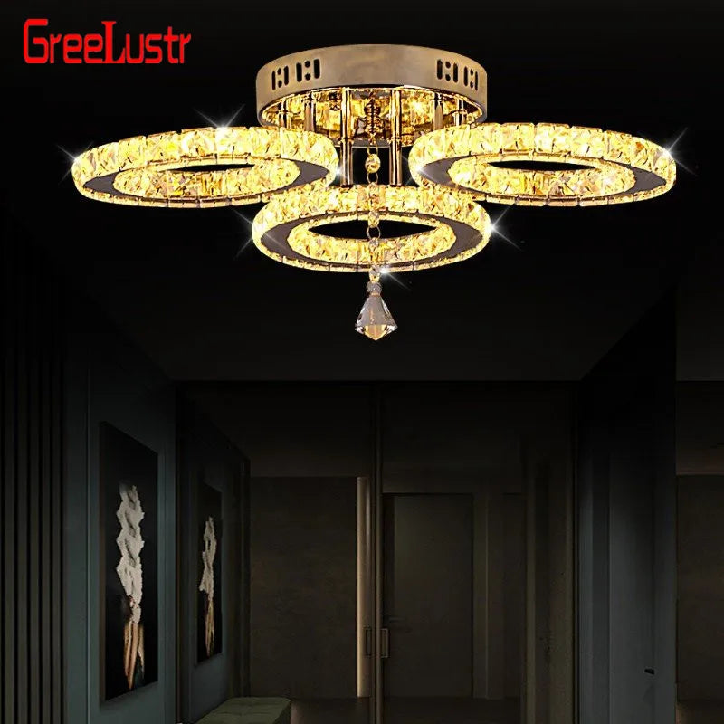 Crystal Led Chandeliers Lighting Modern Luminaire Ceiling Indoor Lighting Fixtures