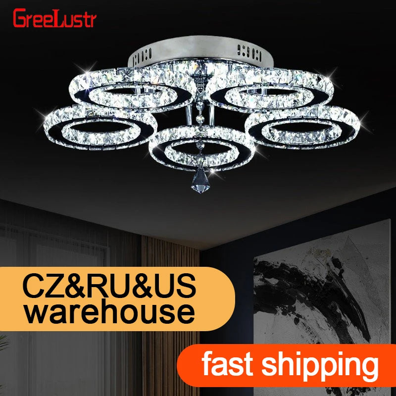 Crystal Led Chandeliers Lighting Modern Luminaire Ceiling Indoor Lighting Fixtures