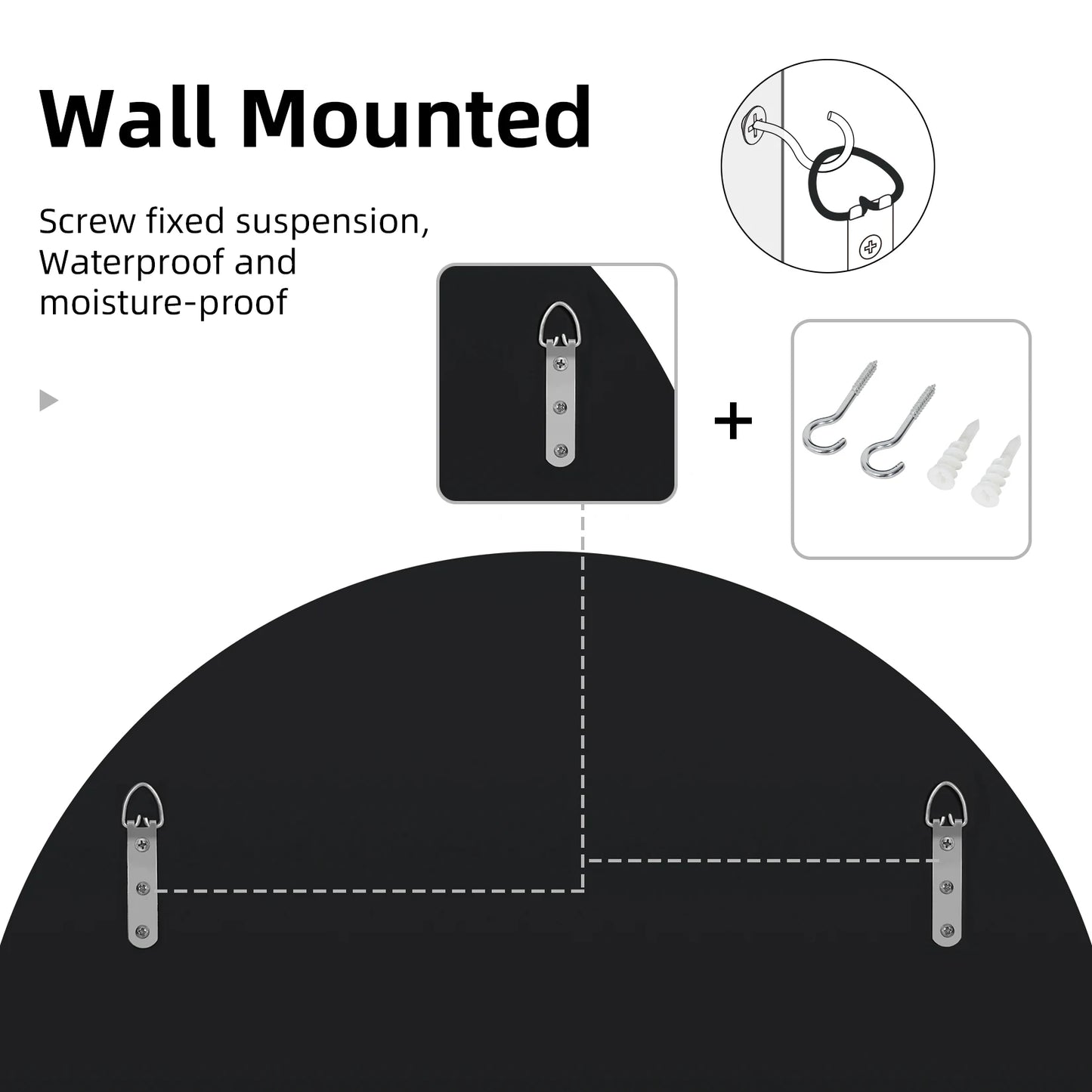 Beveled Edge Round Sunburst Wall Mirror