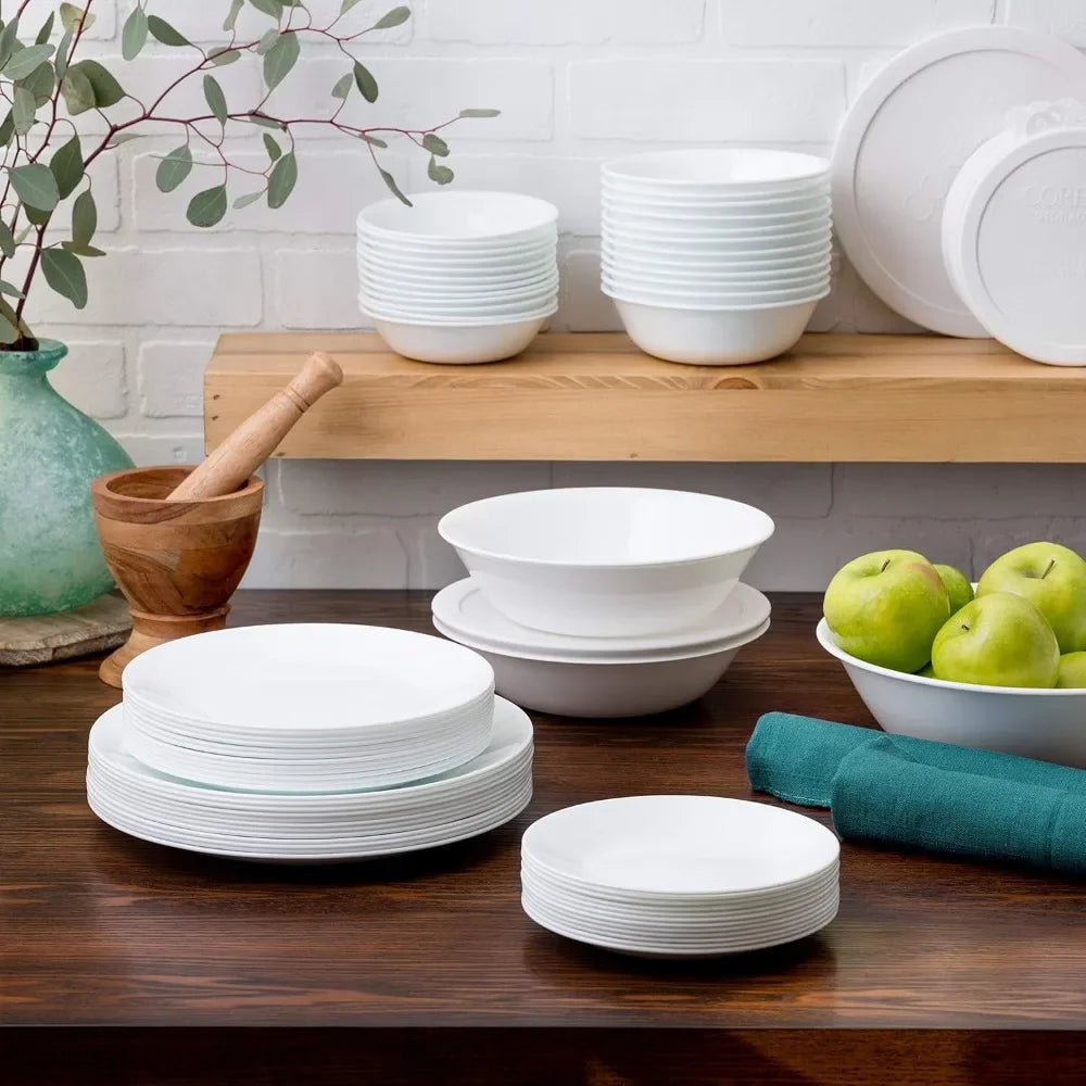 78-Piece, Service for 12, Triple Layer Glass Dinnerware Set