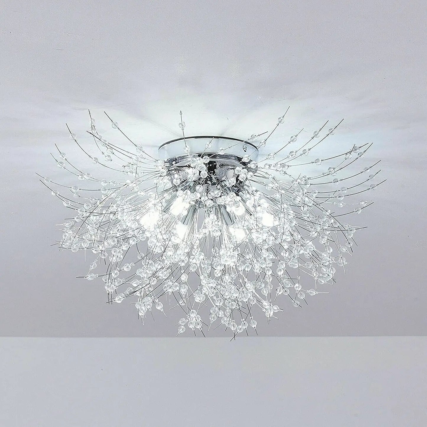 Modern Dandelion Crystal Flush Mount Ceiling Light