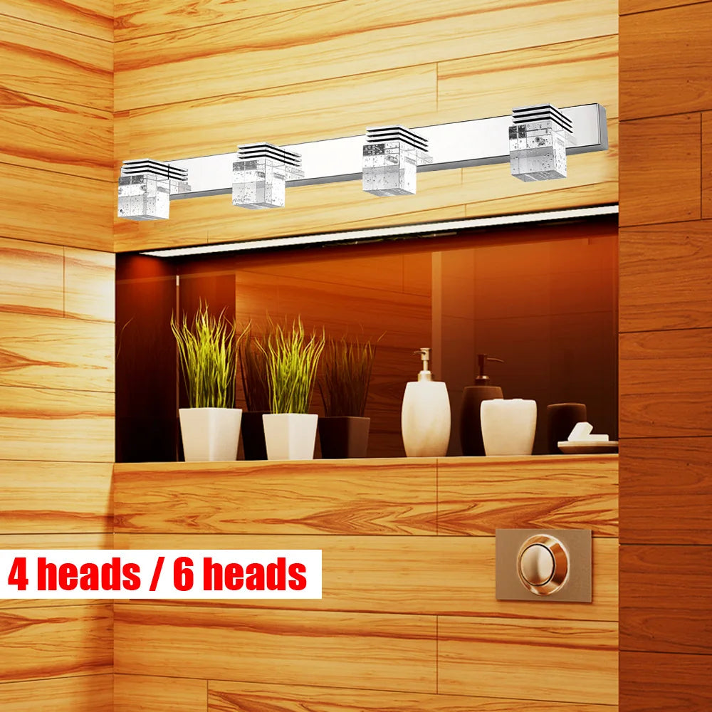 4/6Head Modern Mirror Front Light 12W/18W Wall Mounted LED Bathroom Lamp