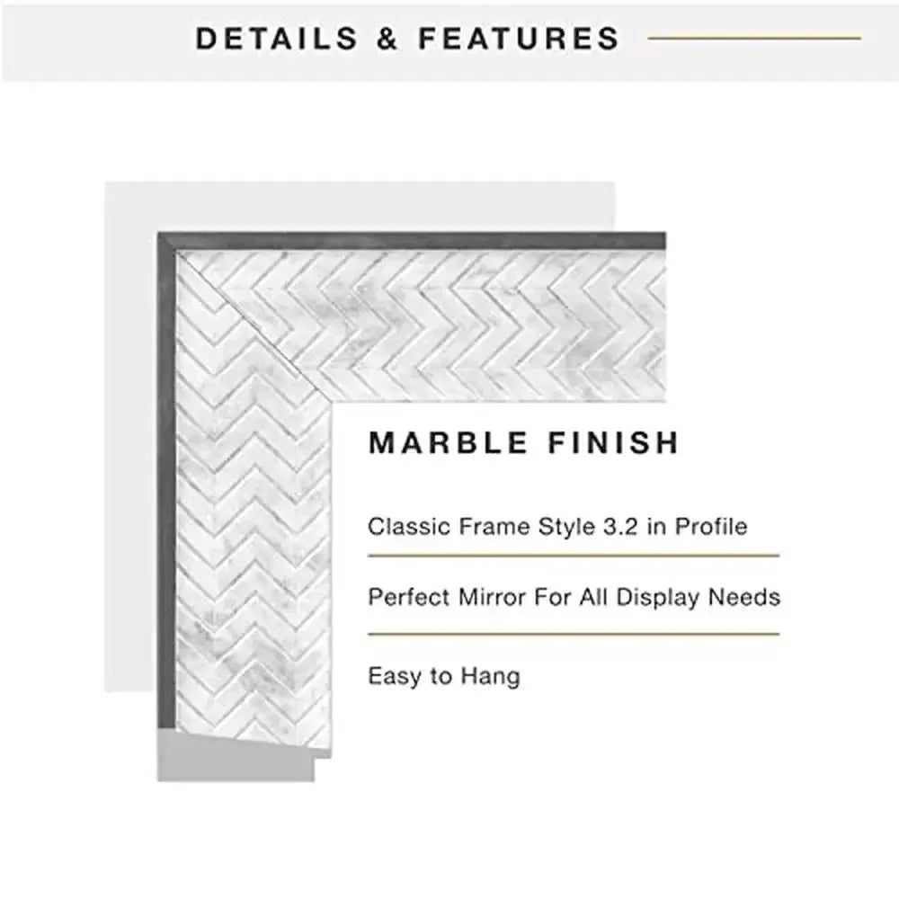 28x34 Beveled Edge Chevron Marble Mirror