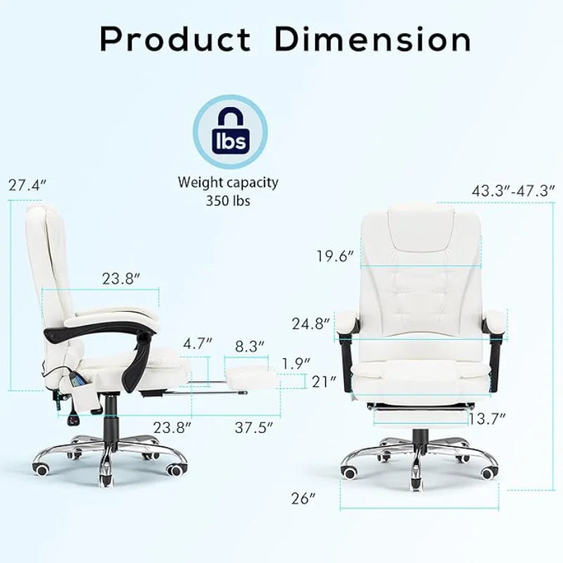 Heated Massage Executive Chair With Footrest