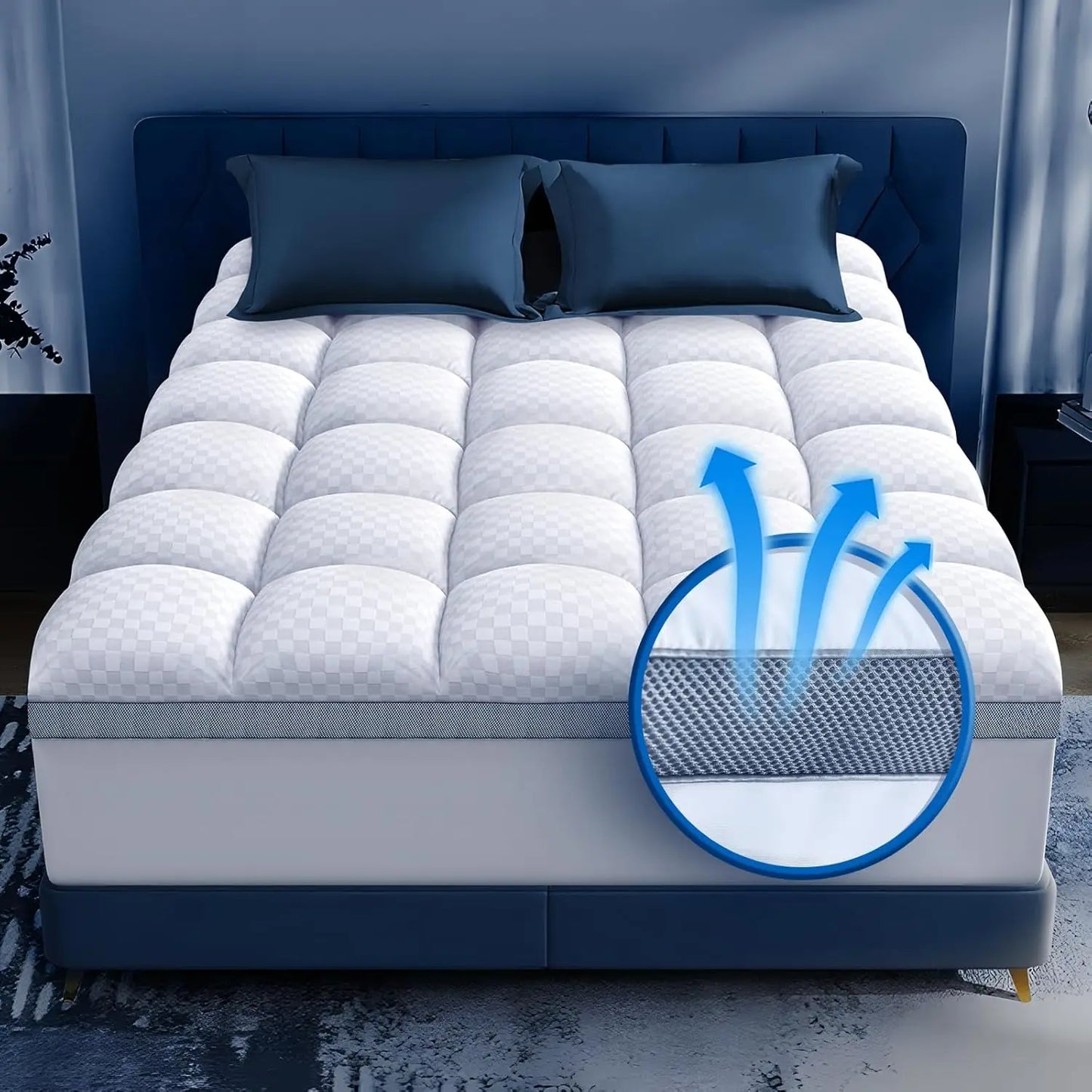 2-Inch Premium Plush Pillow Top Memory Foam Mattress Topper, Size Optional