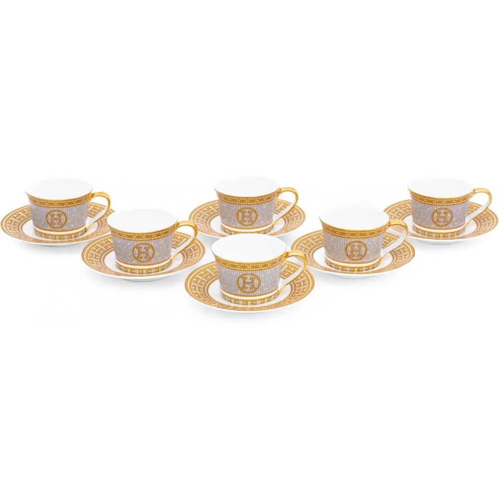 Luxurious 12 Piece Royalty Porcelain Tea Set