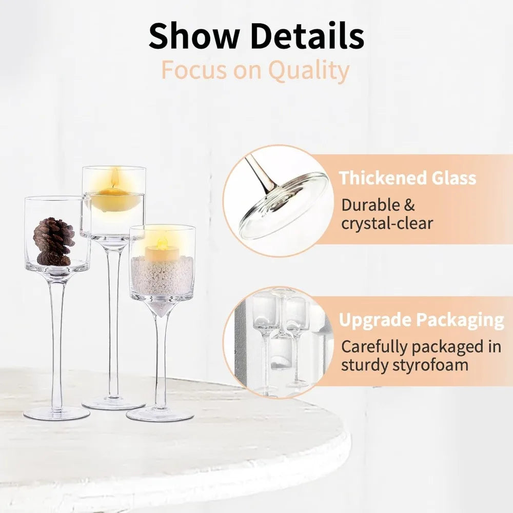 18 Pcs Long Stem Candle Pillar