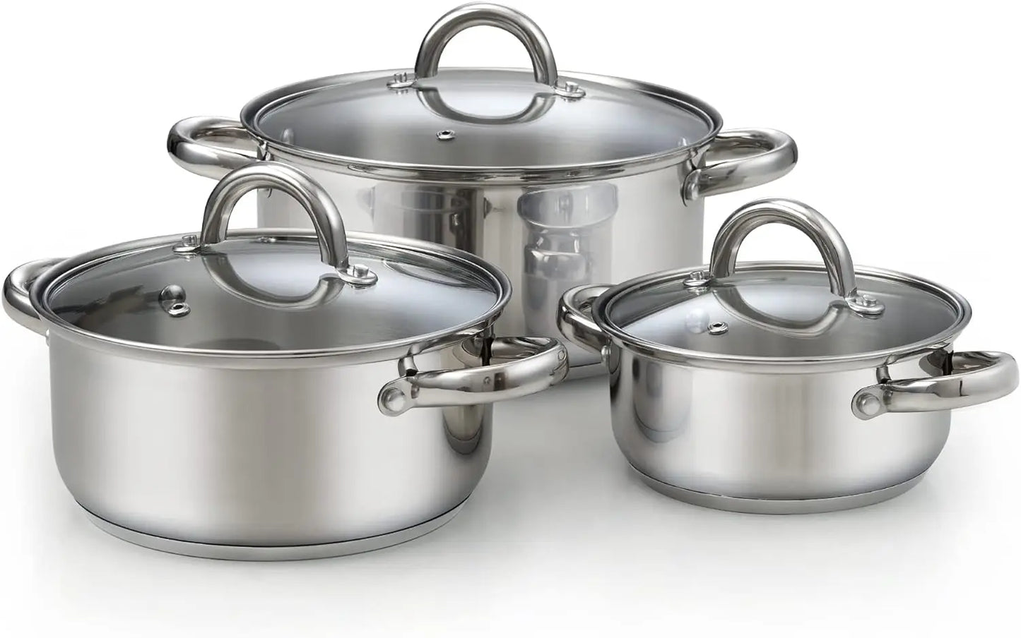 Cook N Home 12-Piece Basic Stainless Steel Cookware Set