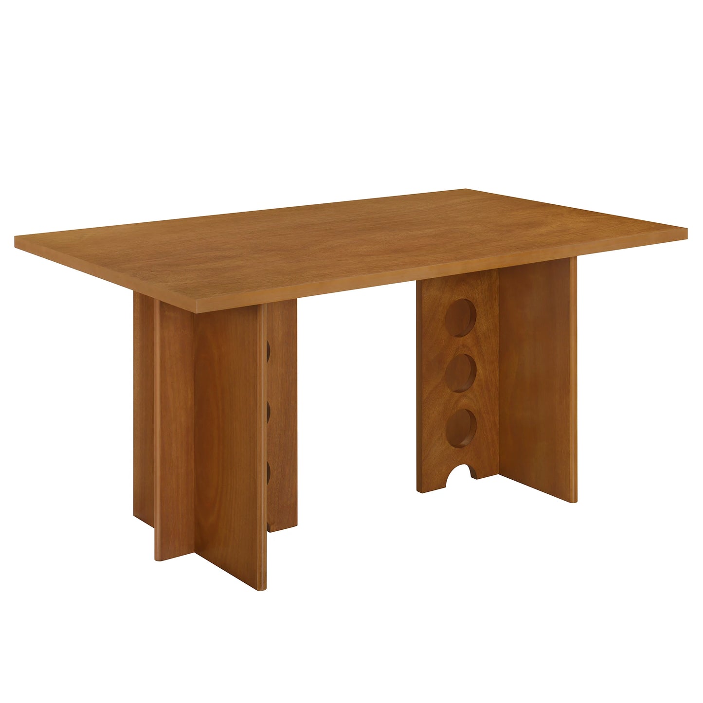 Modern Double Pedestal 6-Piece Dining Table Set