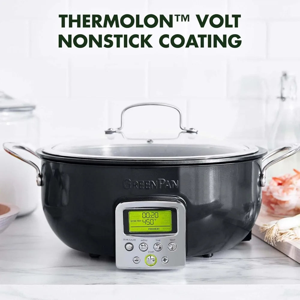 6QT DIE-CAST ALUMINUM SMART ELECTRIC SKILLET POT