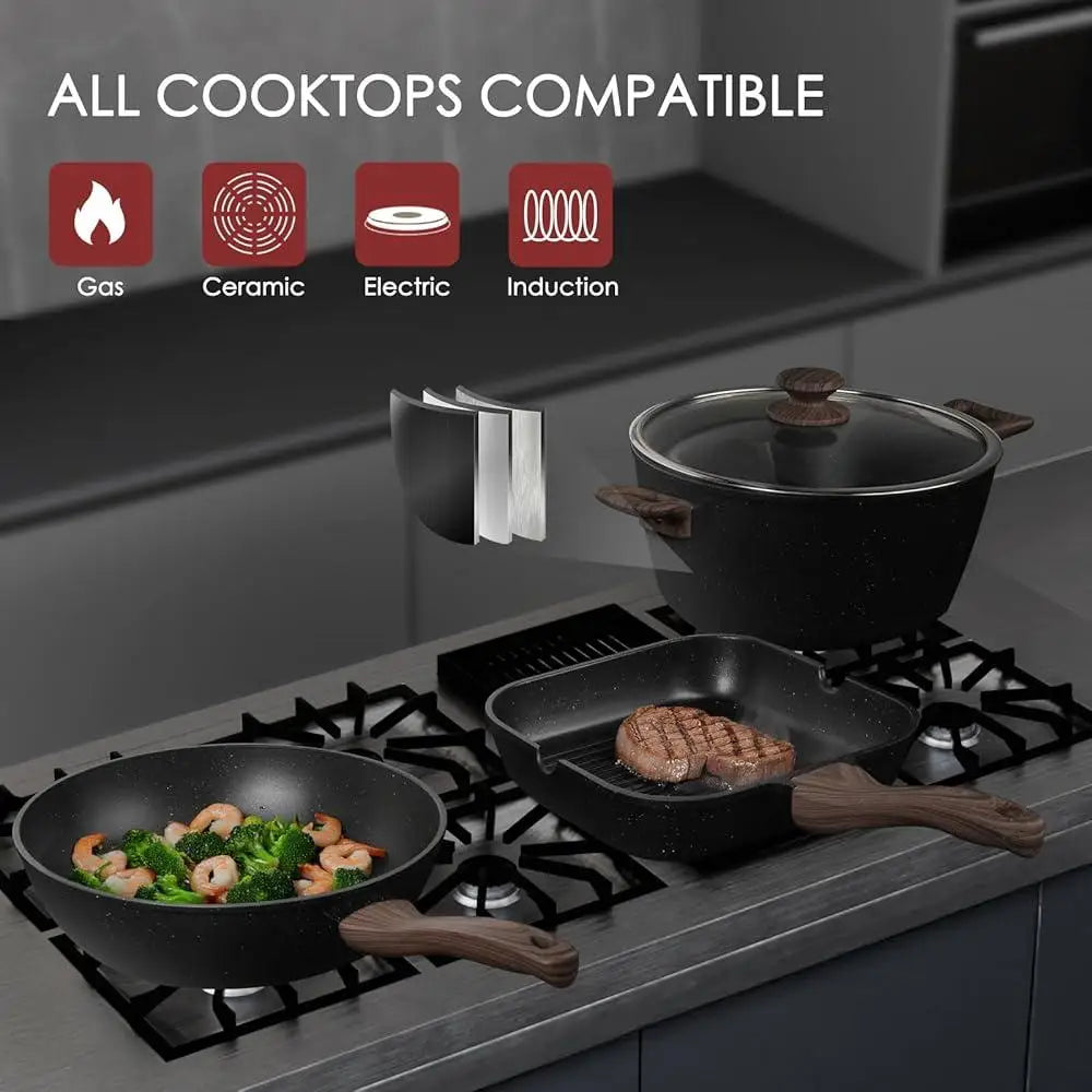 31 Piece Non Stick Cookware & Bakeware Set with Silicone Utensils