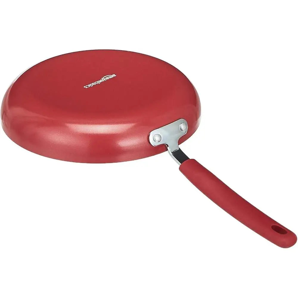 12pc Nonstick Aluminum Cookware Set, Red