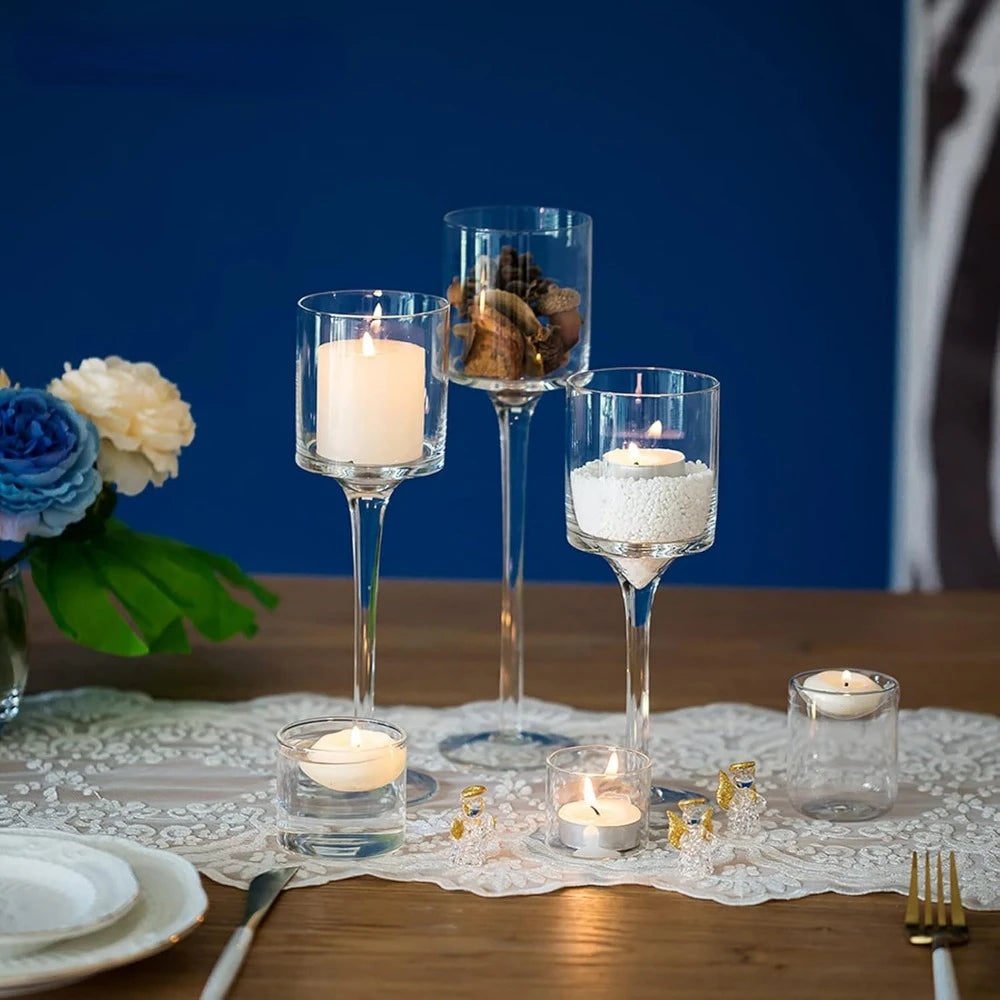 18 Pcs Long Stem Candle Pillar