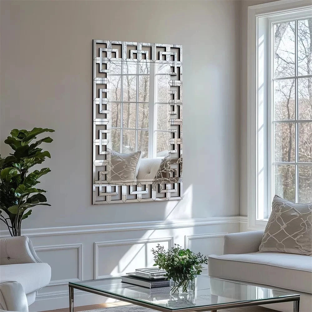 Wisfor 48”×28”Rectangle Art Decorative Wall Mirror