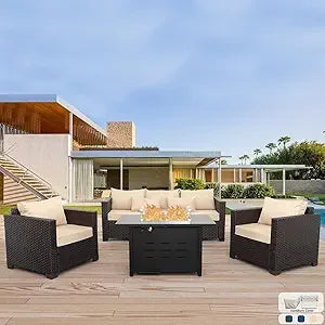 4 Piece Patio Set w/45 Inch Fire Pit Table