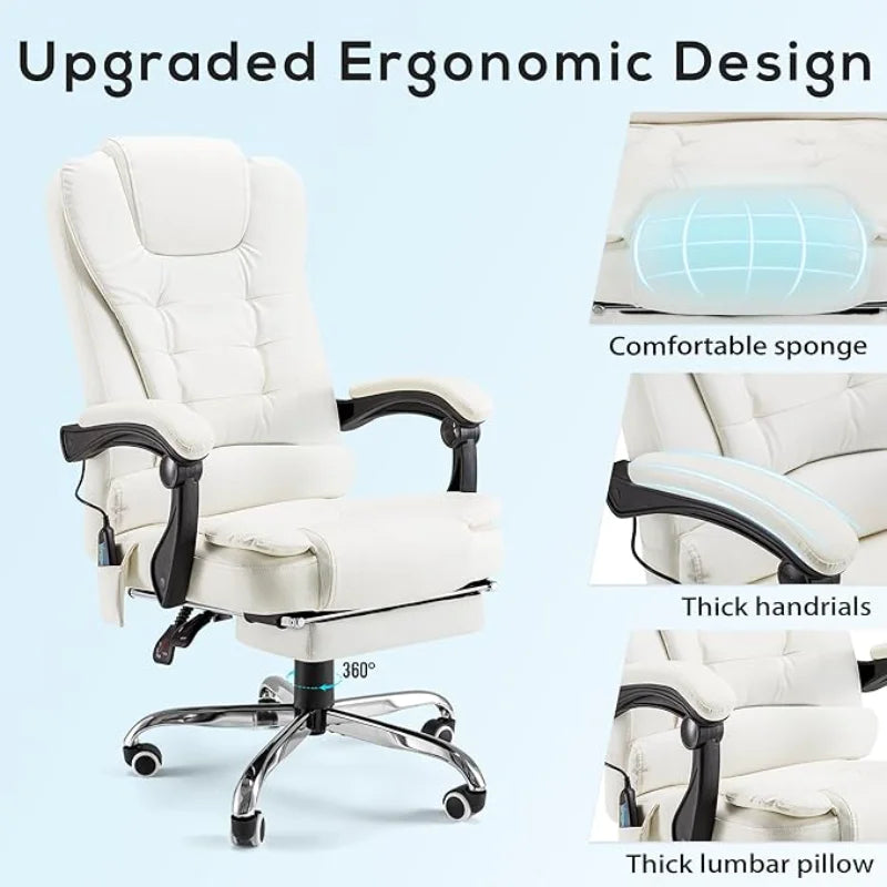 Heated Massage Executive Chair With Footrest