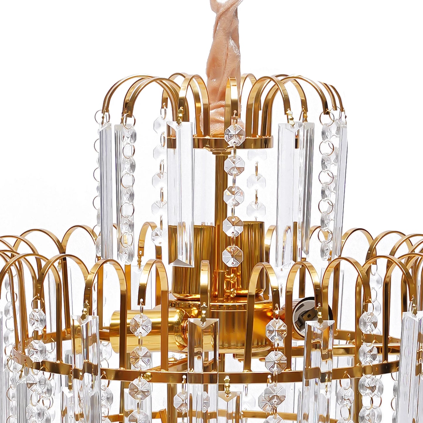 Gold Elegant Crystal Ceiling Light Fixture
