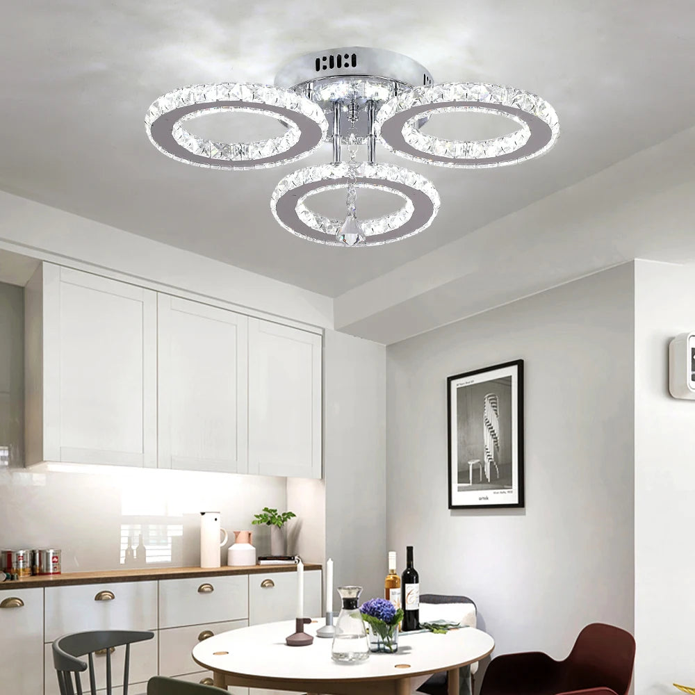 Crystal Led Chandeliers Lighting Modern Luminaire Ceiling Indoor Lighting Fixtures