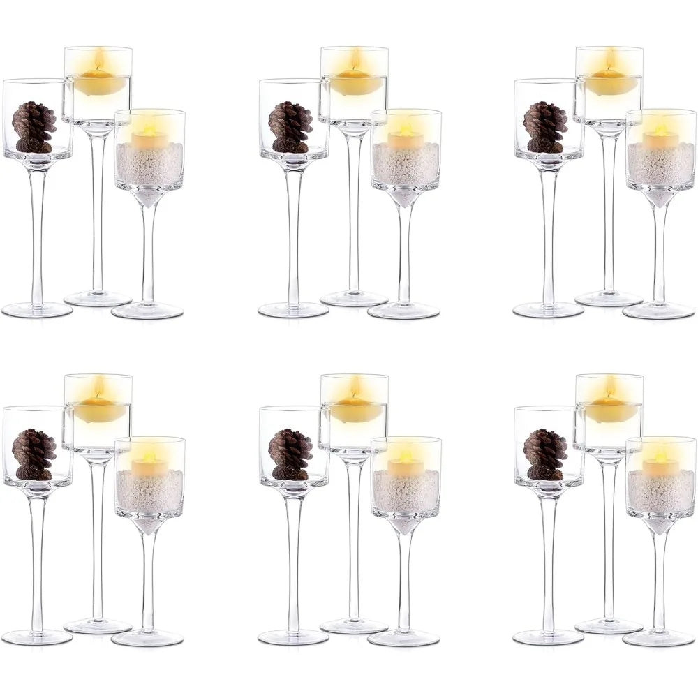 18 Pcs Long Stem Candle Pillar