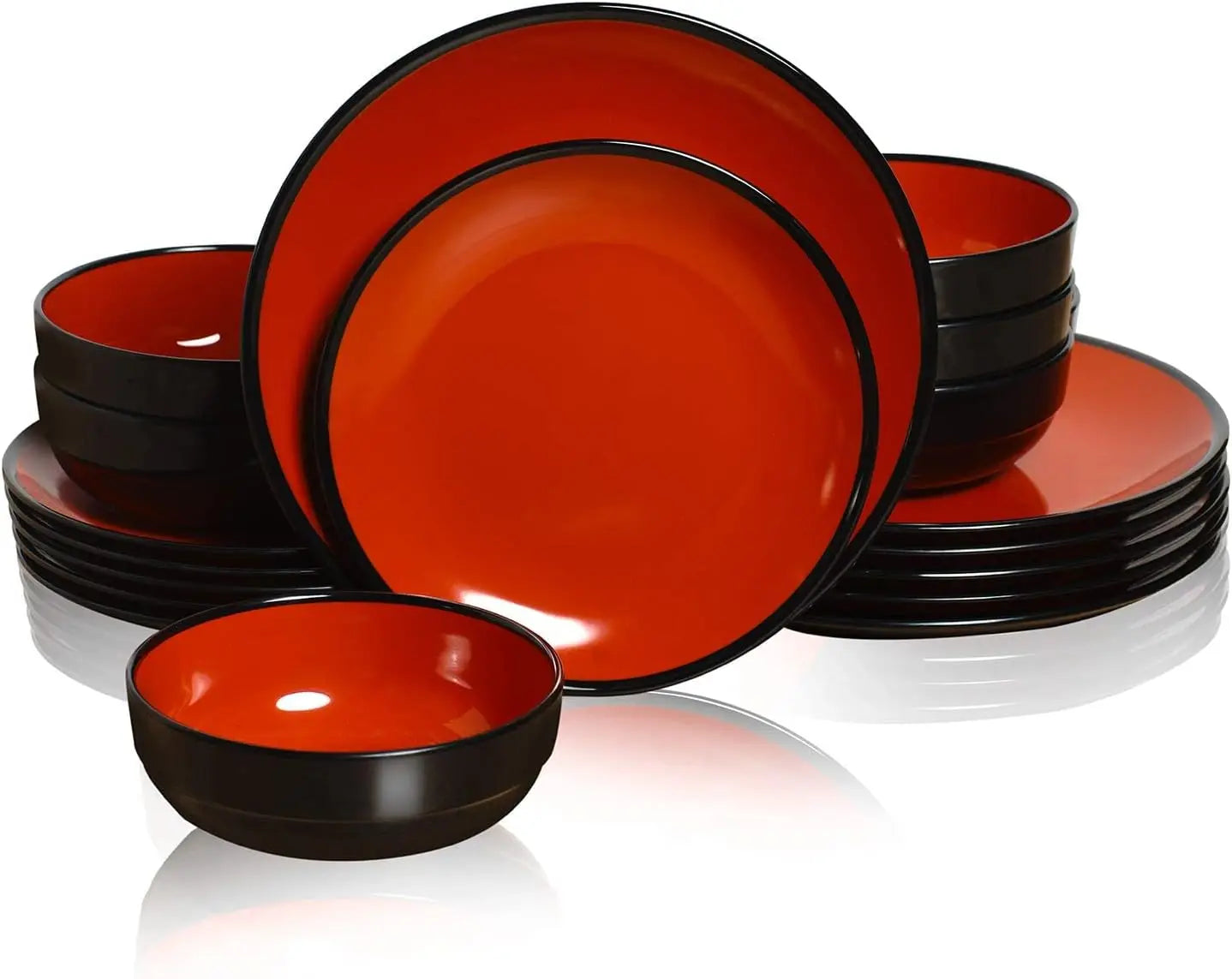 18-Piece Melamine Dinnerware Sets, Service for 6