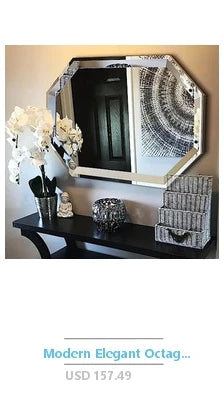 4 Pcs Square Silver Mirror Wall Decor Set
