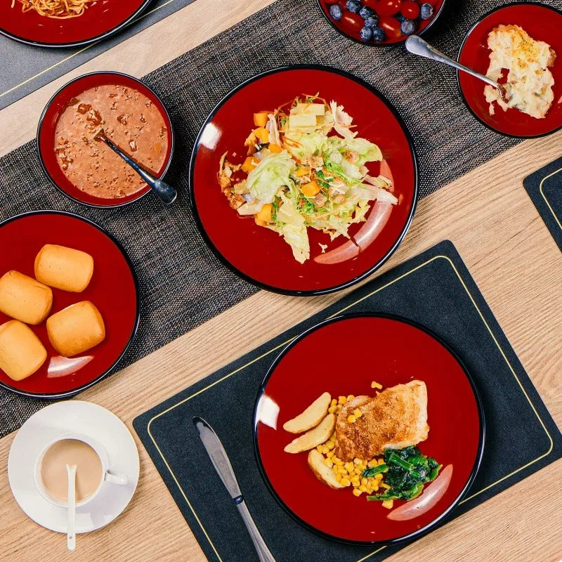 18-Piece Melamine Dinnerware Sets, Service for 6