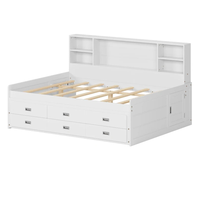 Full Size Daybed with Storage Bookcase Headboard