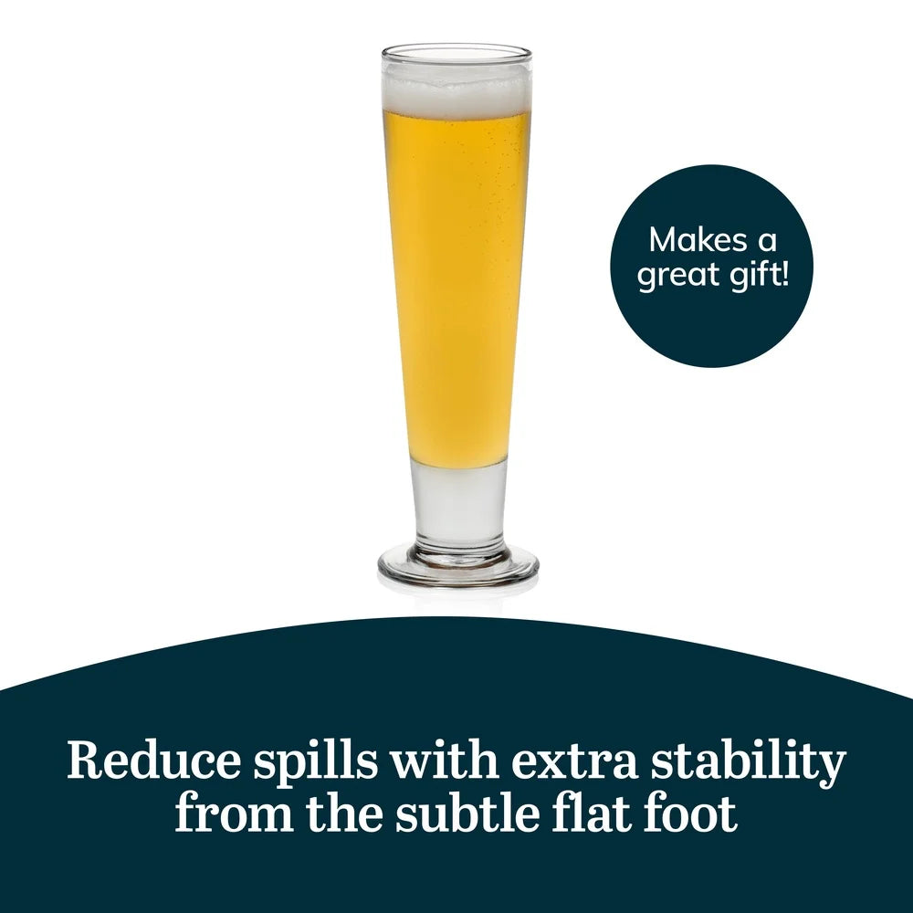 Set of 4 Heavy Base Pilsner Glasses