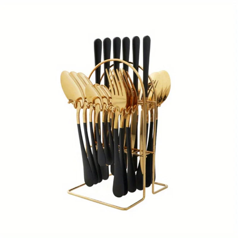 24-Piece Stainless Steel Cutlery Set - Durable Stylish Design - Perfect for Home Dining