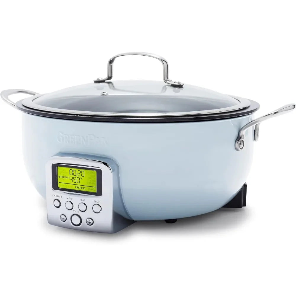 6QT DIE-CAST ALUMINUM SMART ELECTRIC SKILLET POT