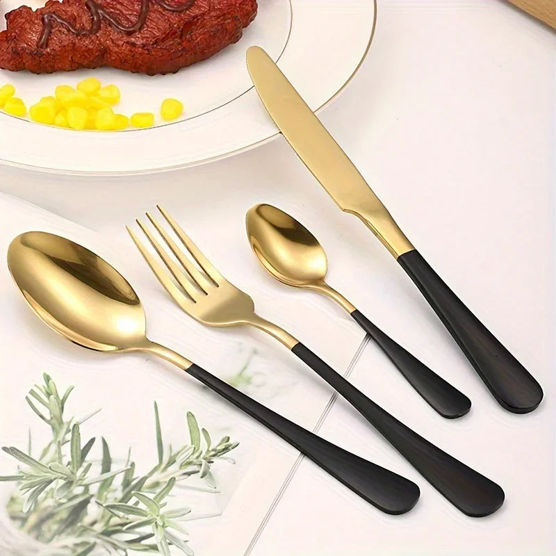 24-Piece Stainless Steel Cutlery Set - Durable Stylish Design - Perfect for Home Dining