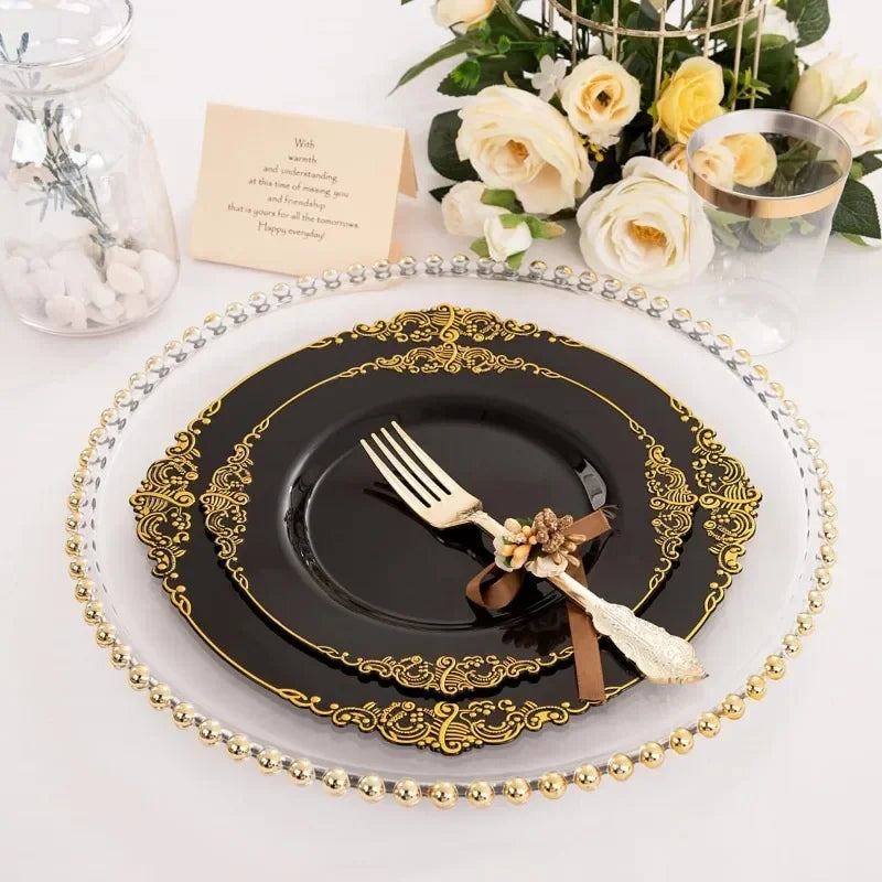 350 pcs Disposable Plastic Dinnerware Sets - 7 Color Options