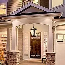 2 piece Height Adjustable Hanging Porch Lights, Black Lamp(Glass Lampshade)