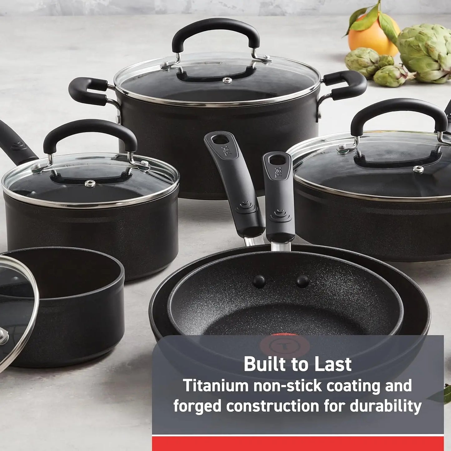 T-fal Advanced 12-Piece Forged Titanium Cookware Set