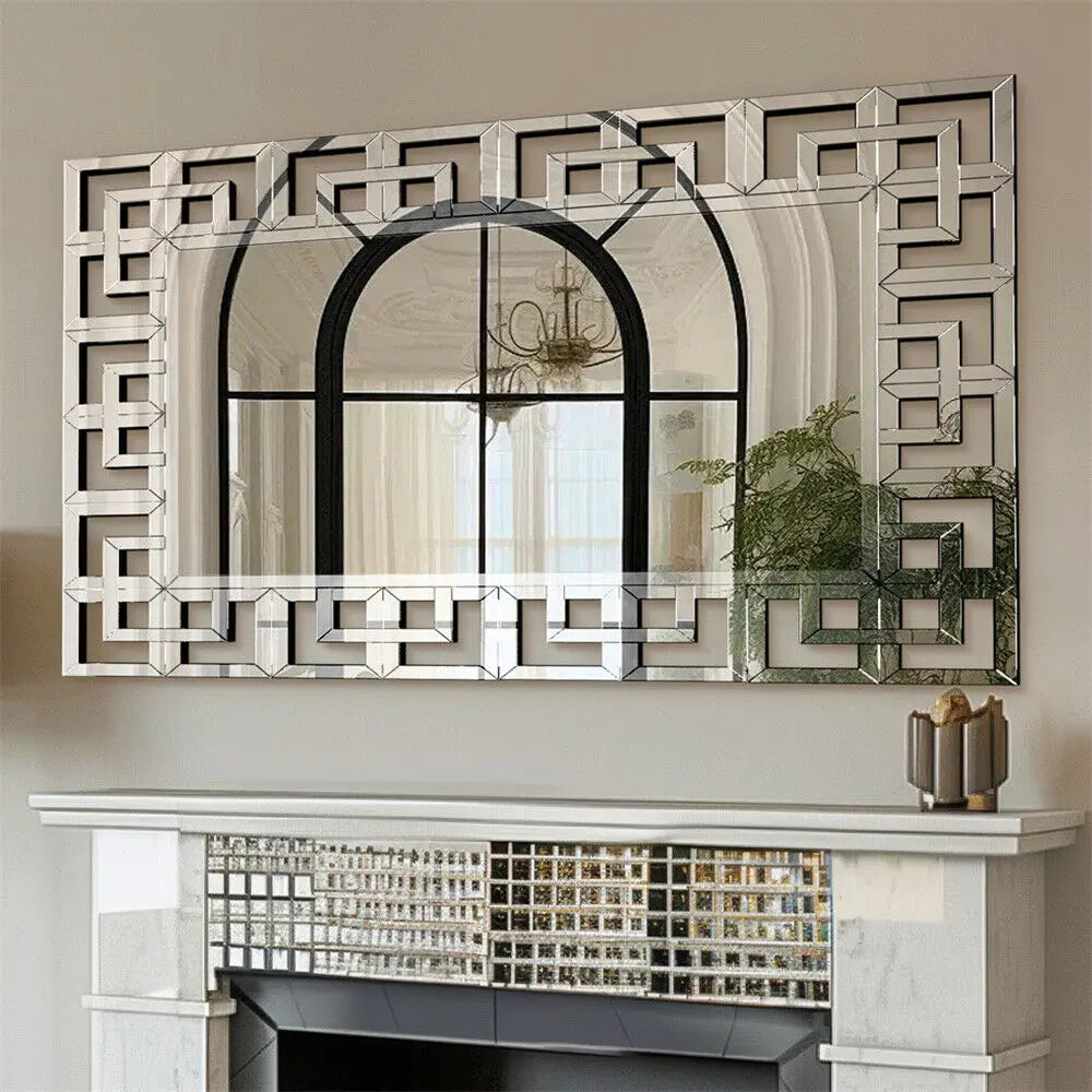 Wisfor 48”×28”Rectangle Art Decorative Wall Mirror