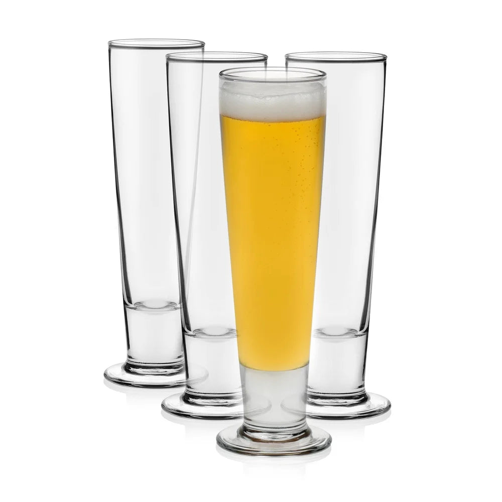 Set of 4 Heavy Base Pilsner Beer Glasses