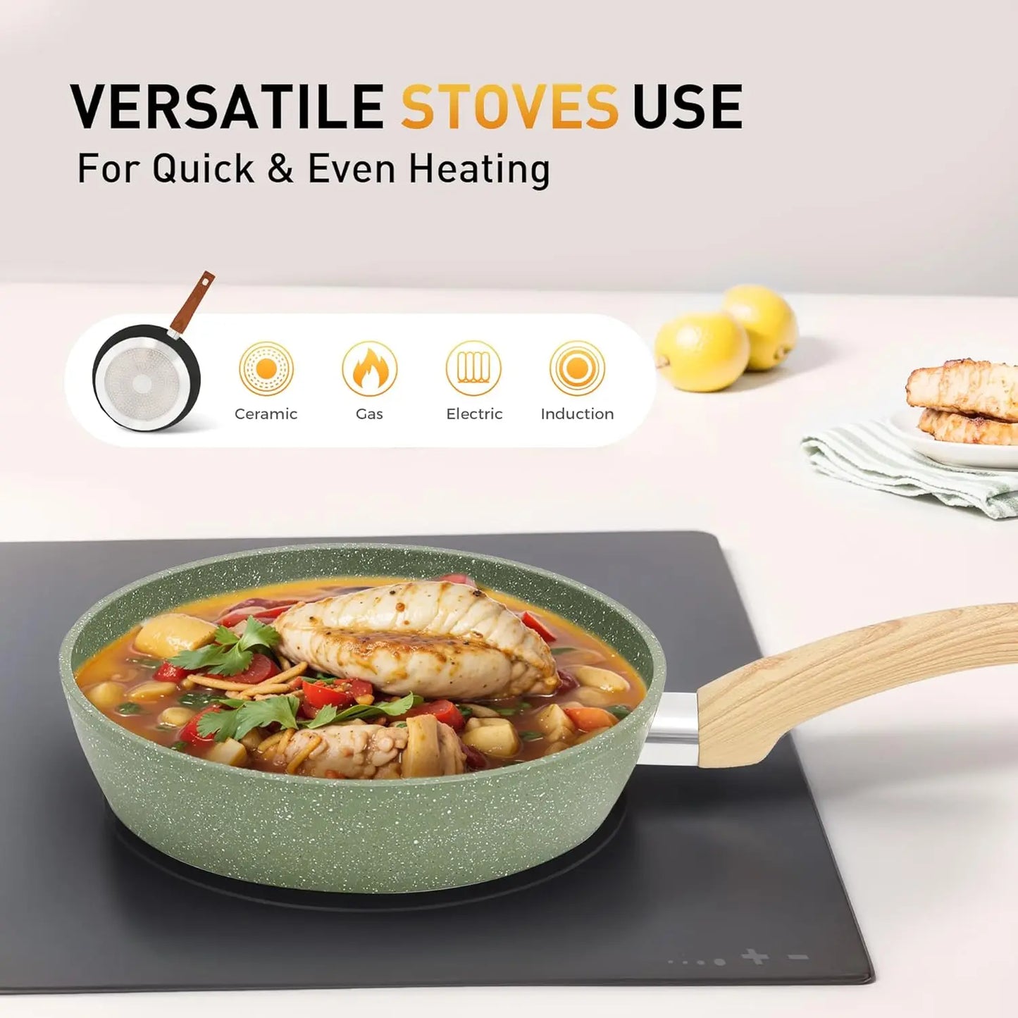 17 Piece Nonstick Granite Cookware Set