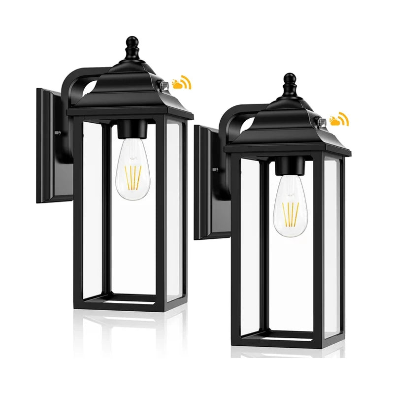 2 piece Exterior Porch Sconce, Black