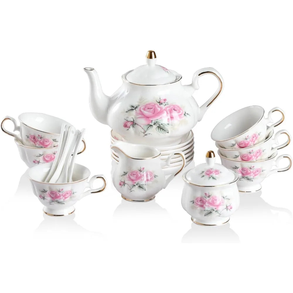 Floral Embossed Tea Service for 6