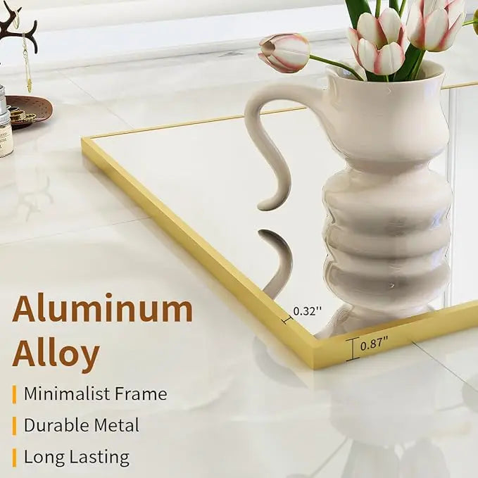 21" x 57" Full Length Aluminum Alloy Frame Floor Mirror with Stand
