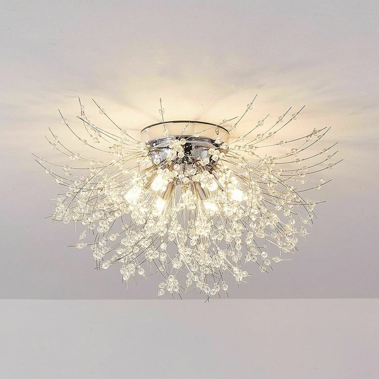 Modern Dandelion Crystal Flush Mount Ceiling Light