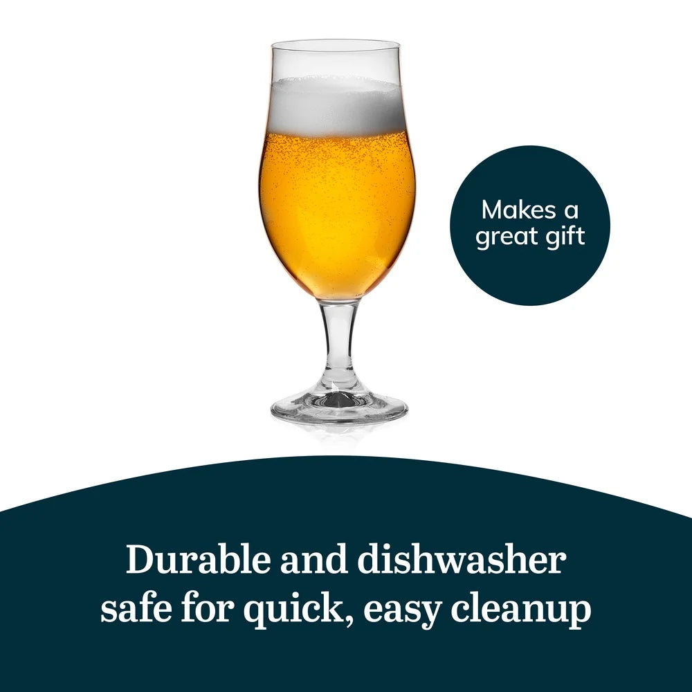 Set of 6 Elegant Belgian Tulip Beer Glasses