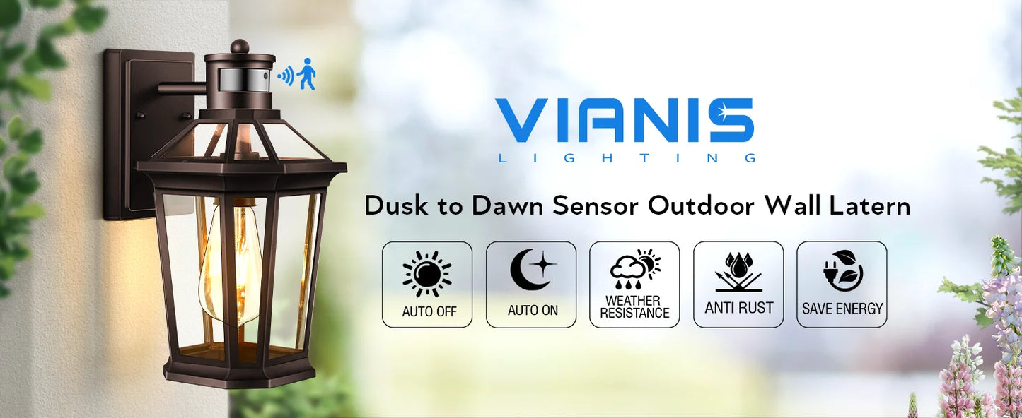 Bronze Waterproof Motion Sensor Outdoor Lights