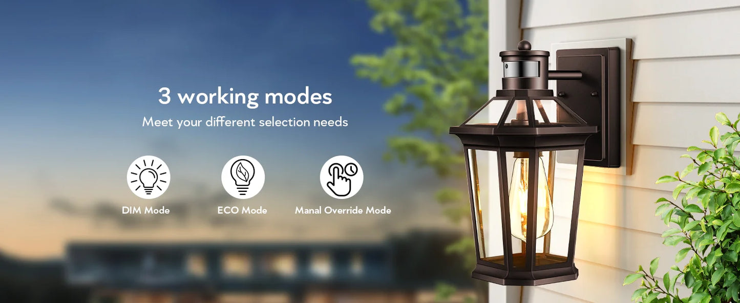 Bronze Waterproof Motion Sensor Outdoor Lights