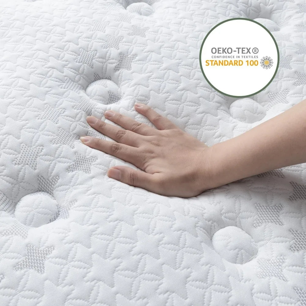 14 Inch- Gel Memory Foam with Individual Pocket Springs for Motion Isolation - Hybrid Bed Mattress