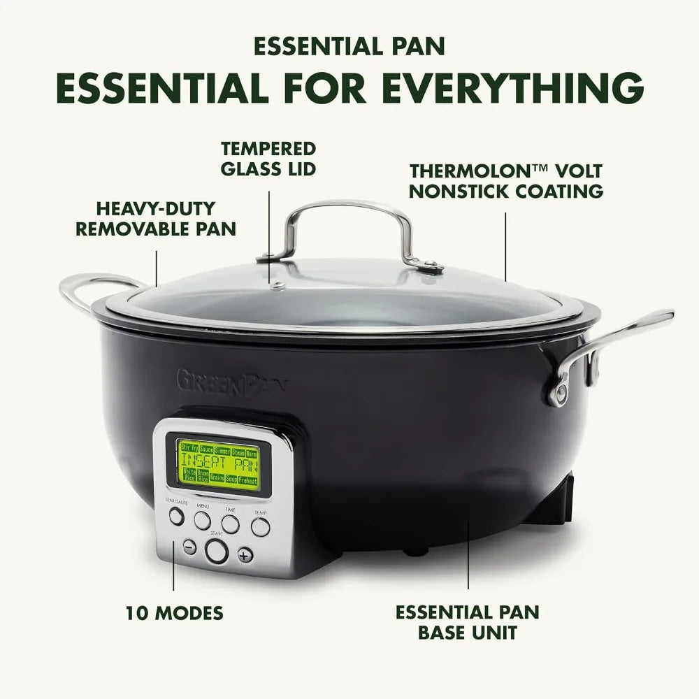 6QT DIE-CAST ALUMINUM SMART ELECTRIC SKILLET POT