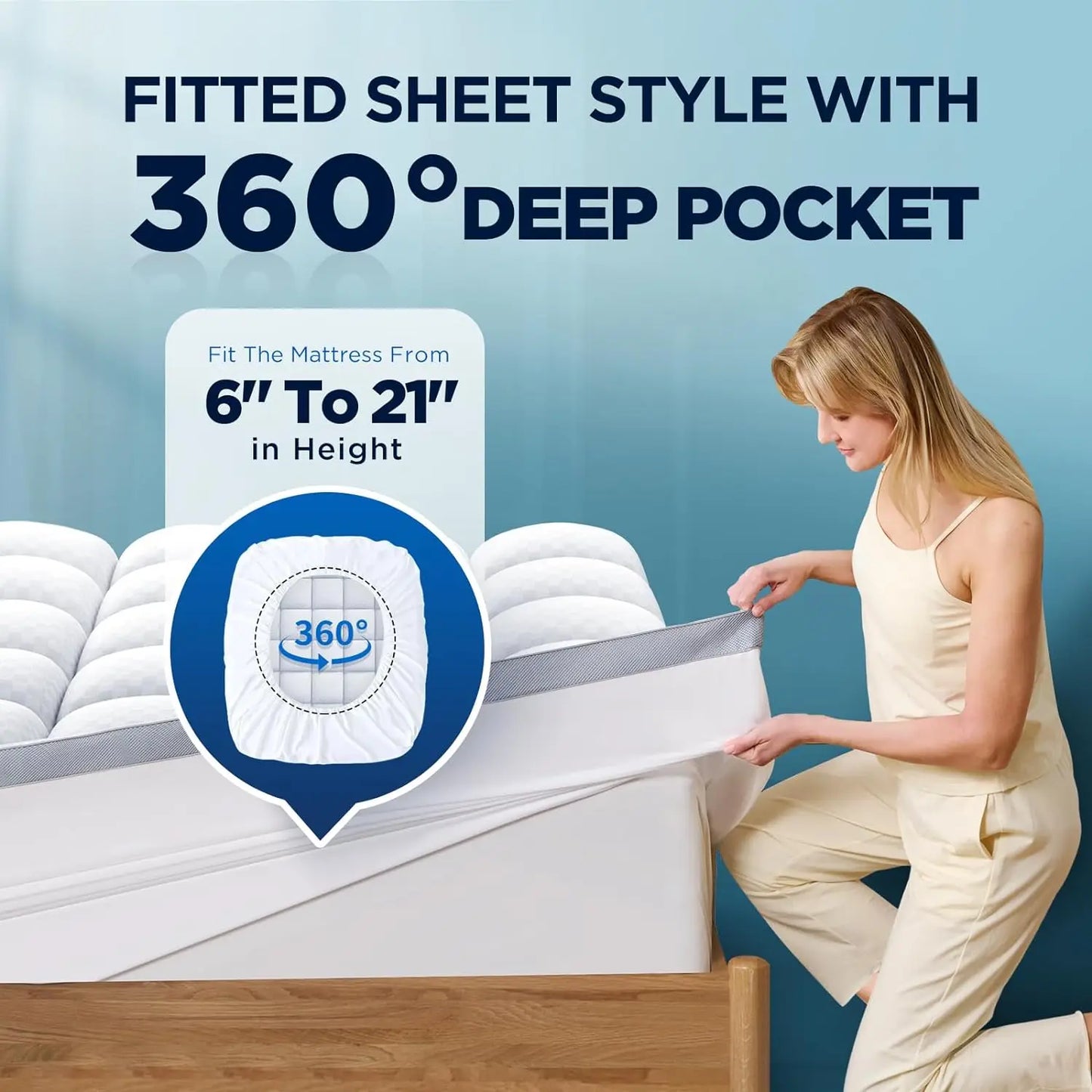 2-Inch Premium Plush Pillow Top Memory Foam Mattress Topper, Size Optional