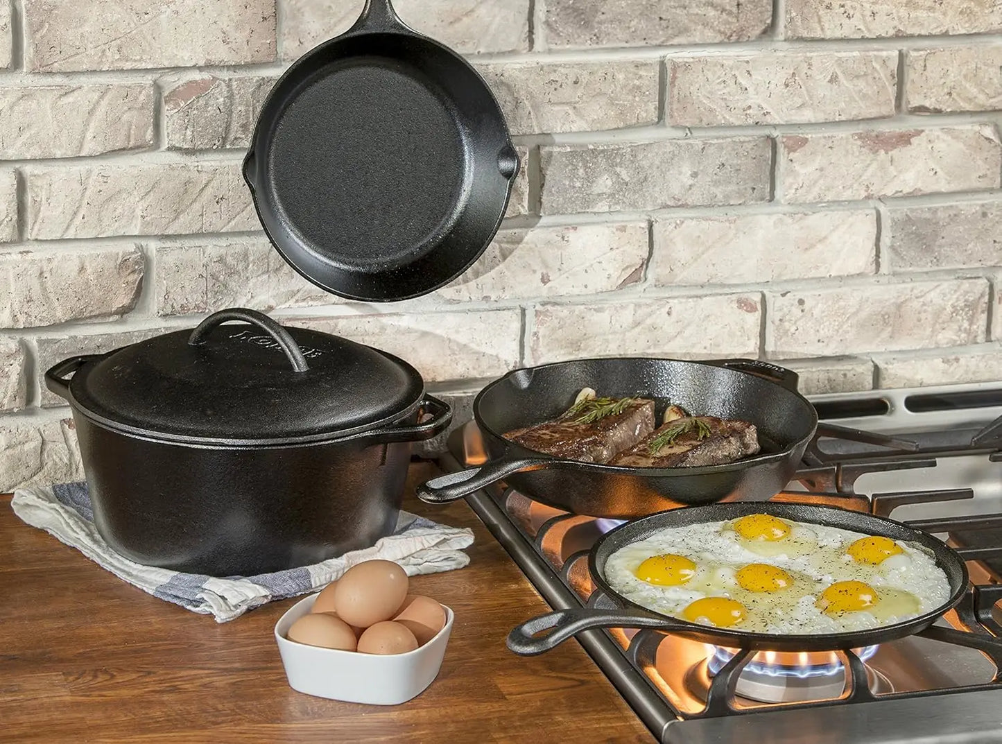 Lodge Seasoned Cast Iron 5 Piece Bundle
