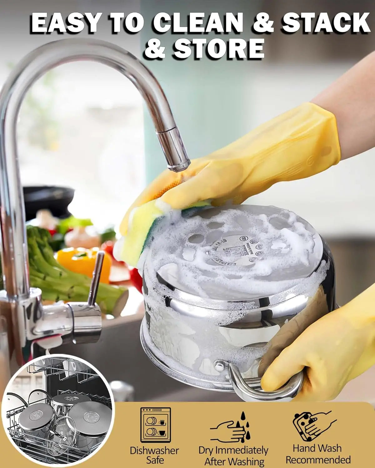 Cook N Home 12-Piece Basic Stainless Steel Cookware Set