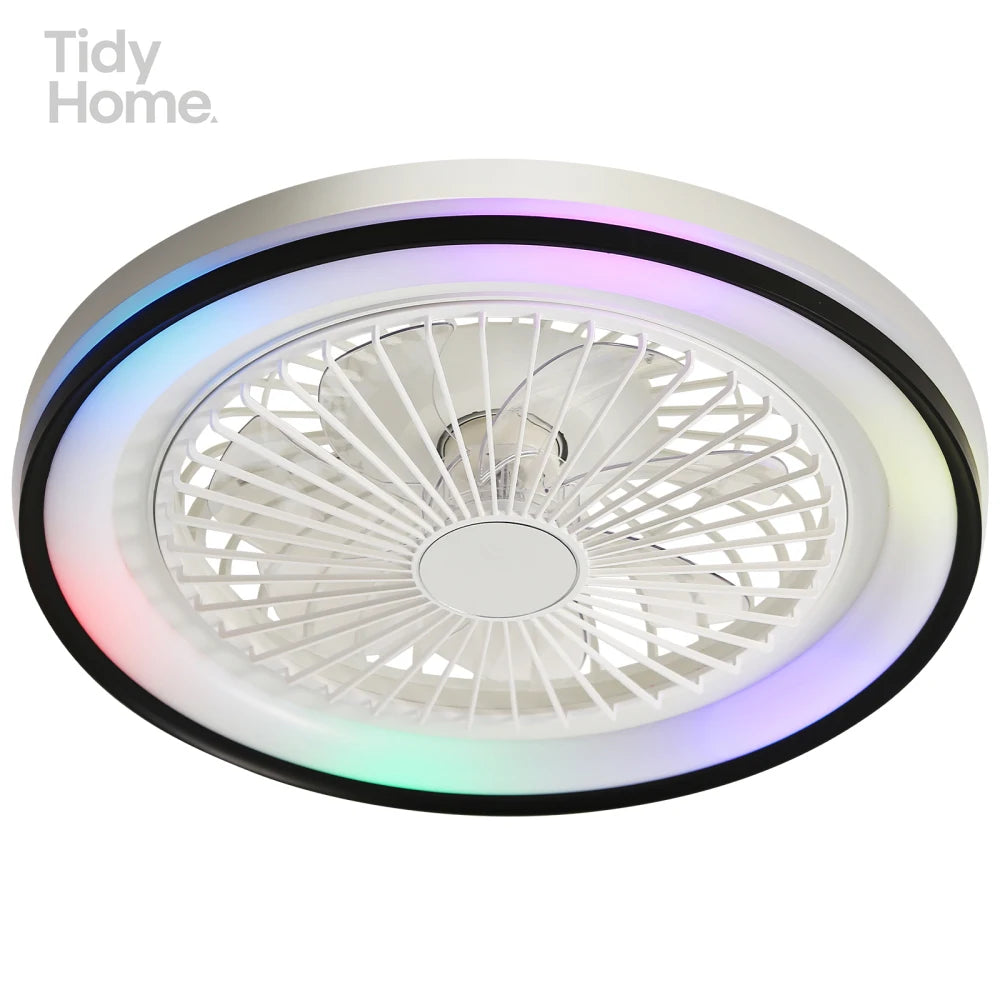 19 Inch RGB Dimmable Led Enclosed Ceiling Fan